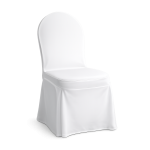 About banquet chair with white cover
